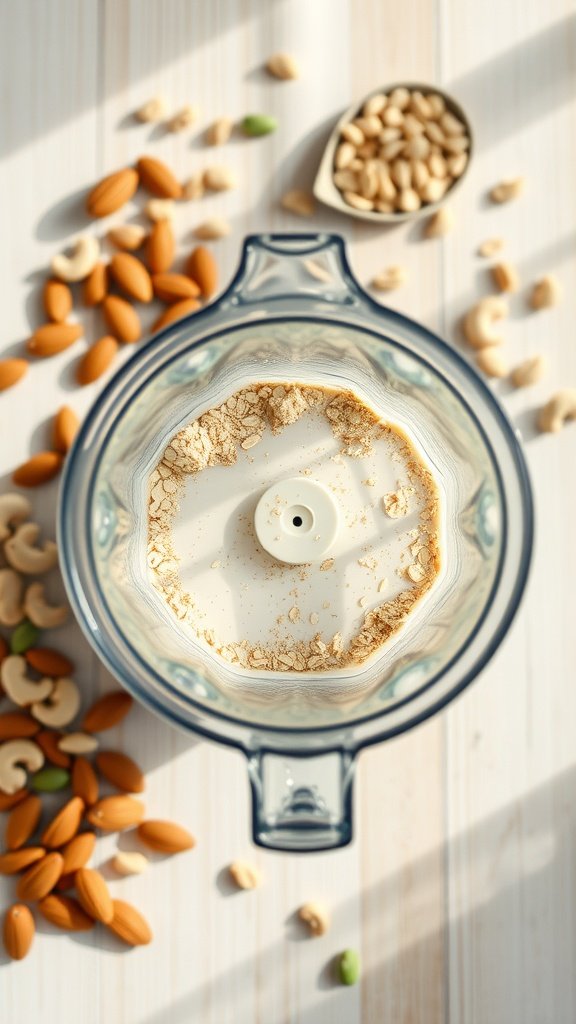 A bowl filled with oats and scattered oats around it, with the text 'Oats, water' displayed prominently.
