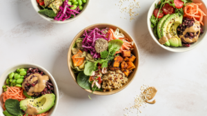 a bowl of food on a table