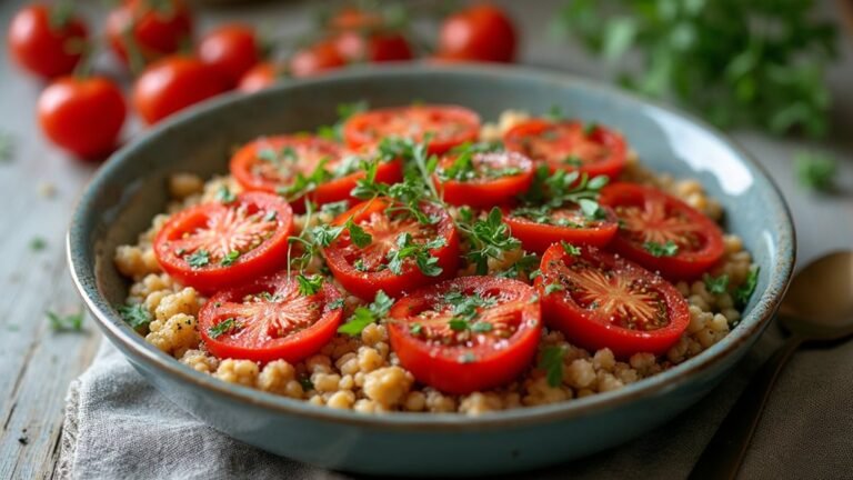 baked buckwheat with tomatoes