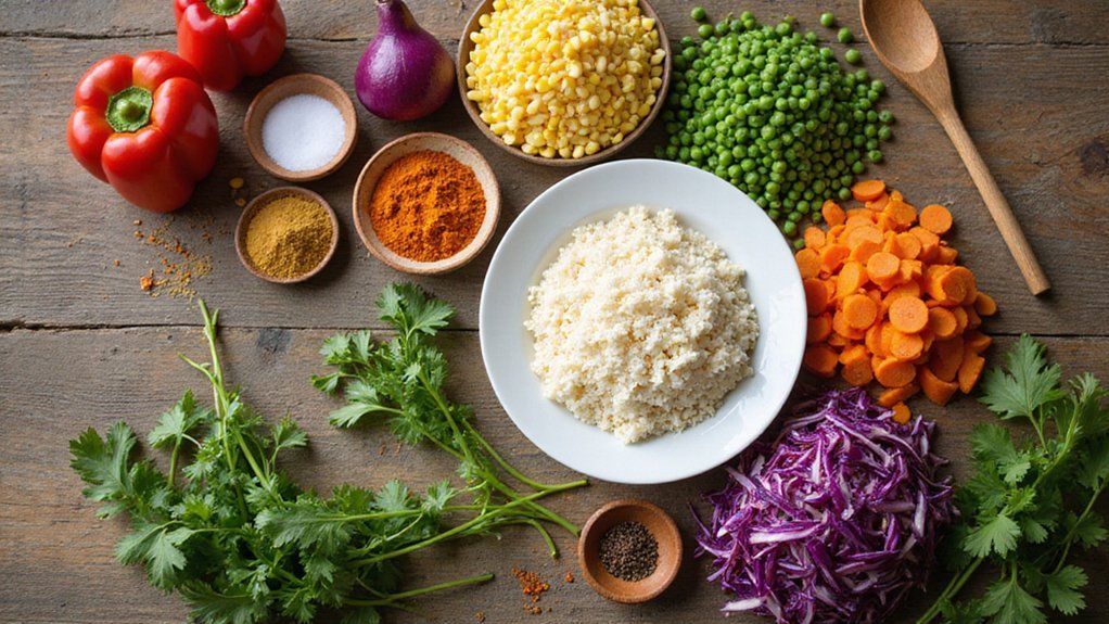 colorful veggie rice dish