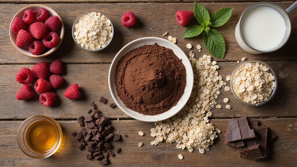 cozy chocolate raspberry porridge