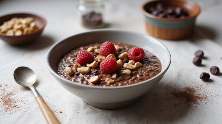 decadent chocolate raspberry porridge