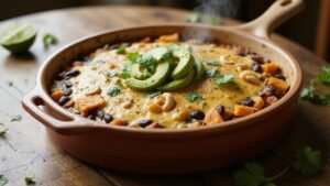 delicious casserole with queso