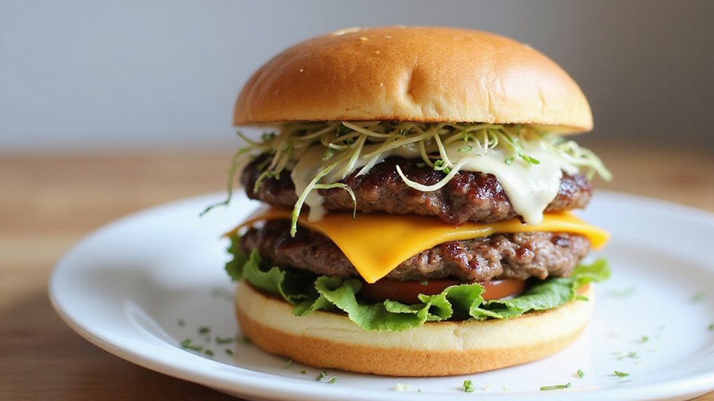 delicious double decker burger