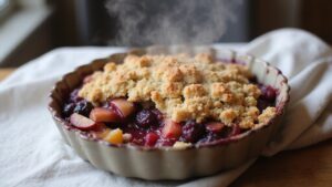 delicious fruit crumble dessert