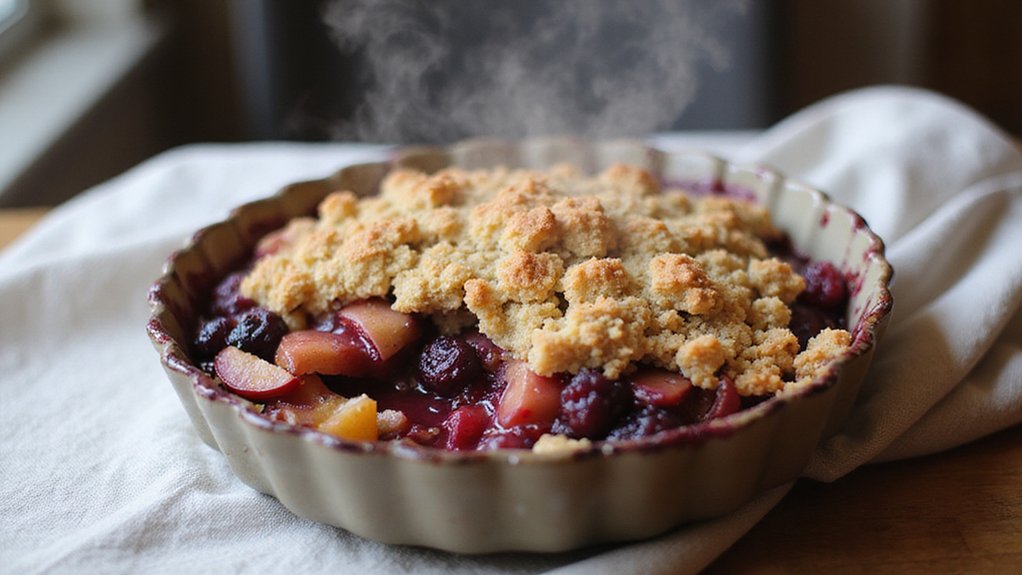 delicious fruit crumble dessert