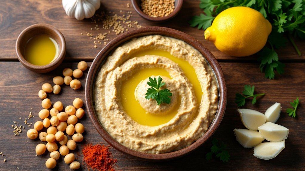 hummus filled crunchy bagel delight