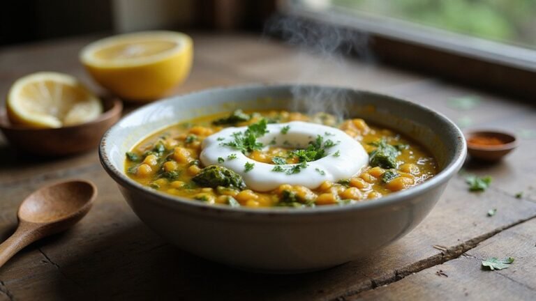 nourishing spinach and dal