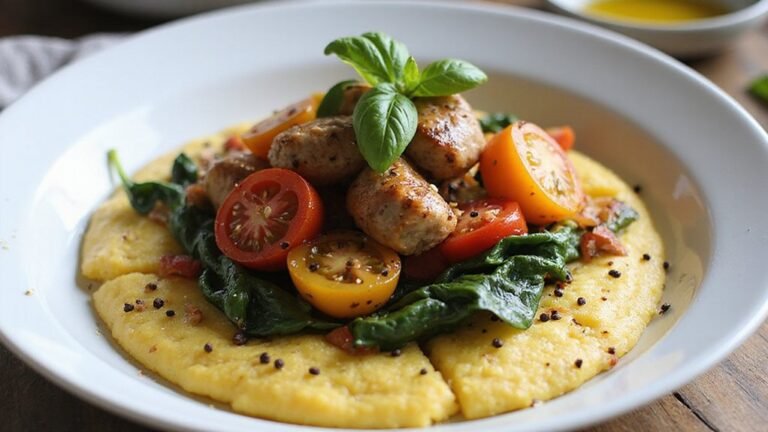 tempeh sausage with polenta
