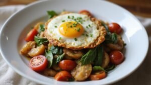 vegan egg tomato stir fry