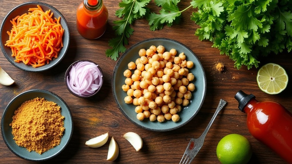 vibrant chickpea burger ingredients