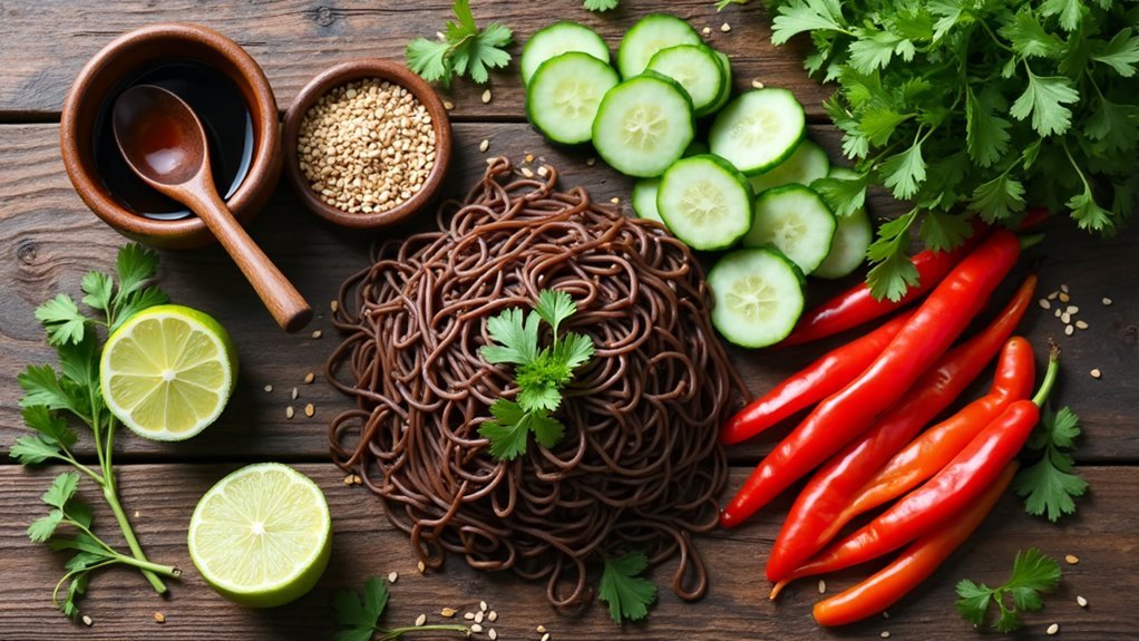 vibrant vegan soba salad