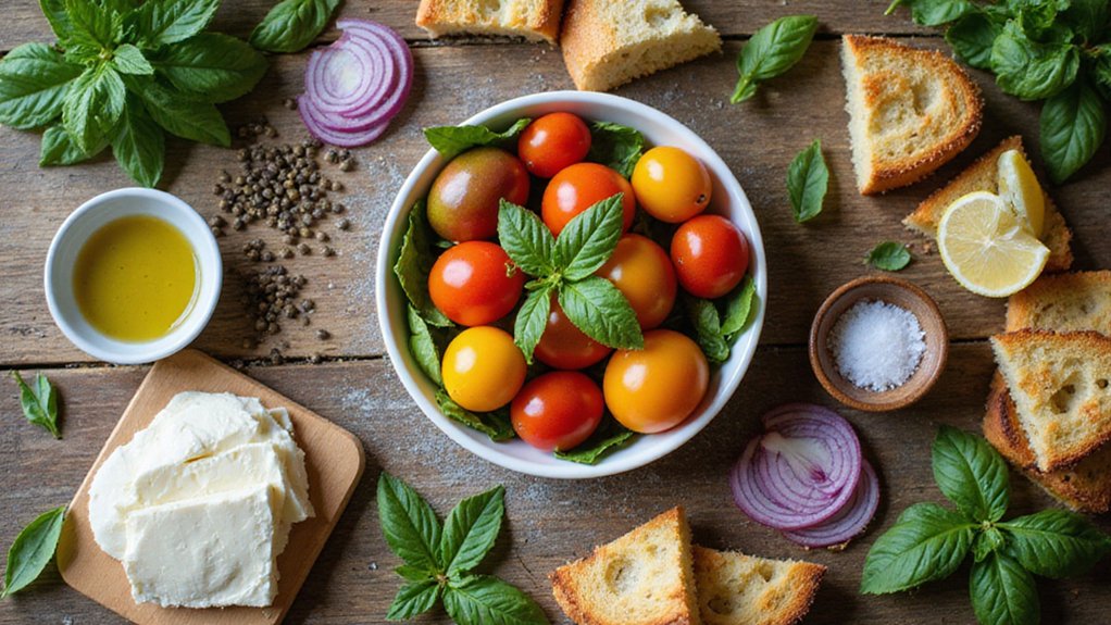 vibrant veggie panzanella salad