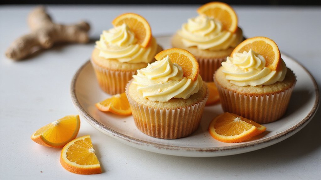zesty orange ginger cupcakes