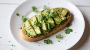 avocado basil pesto bruschetta