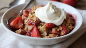 rhubarb strawberry crisp delight