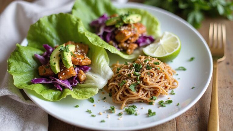 thai tempeh lettuce wraps
