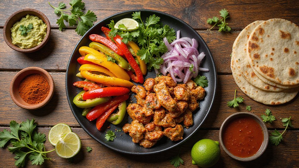 vegan fajitas with vegetables
