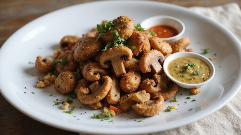 crispy mushroom with sauces