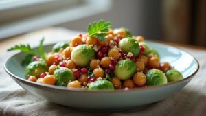sprouts chickpeas pomegranate salad