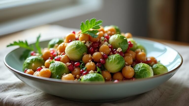 sprouts chickpeas pomegranate salad