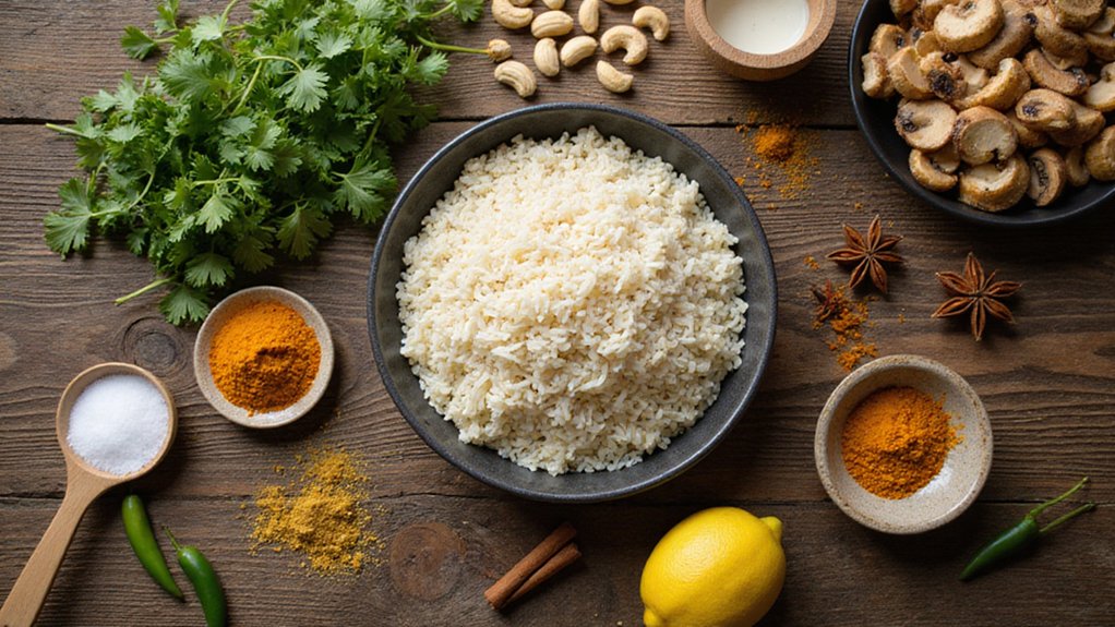 vegan mushroom rice dish