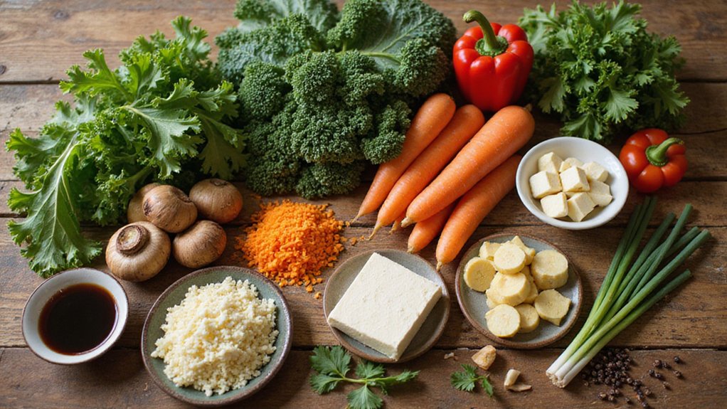 vibrant veggie and tofu soup